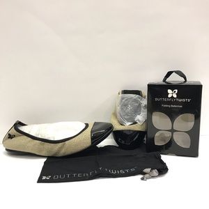 Butterfly Twists Tweed Foldable Ballet Flats Sz 7